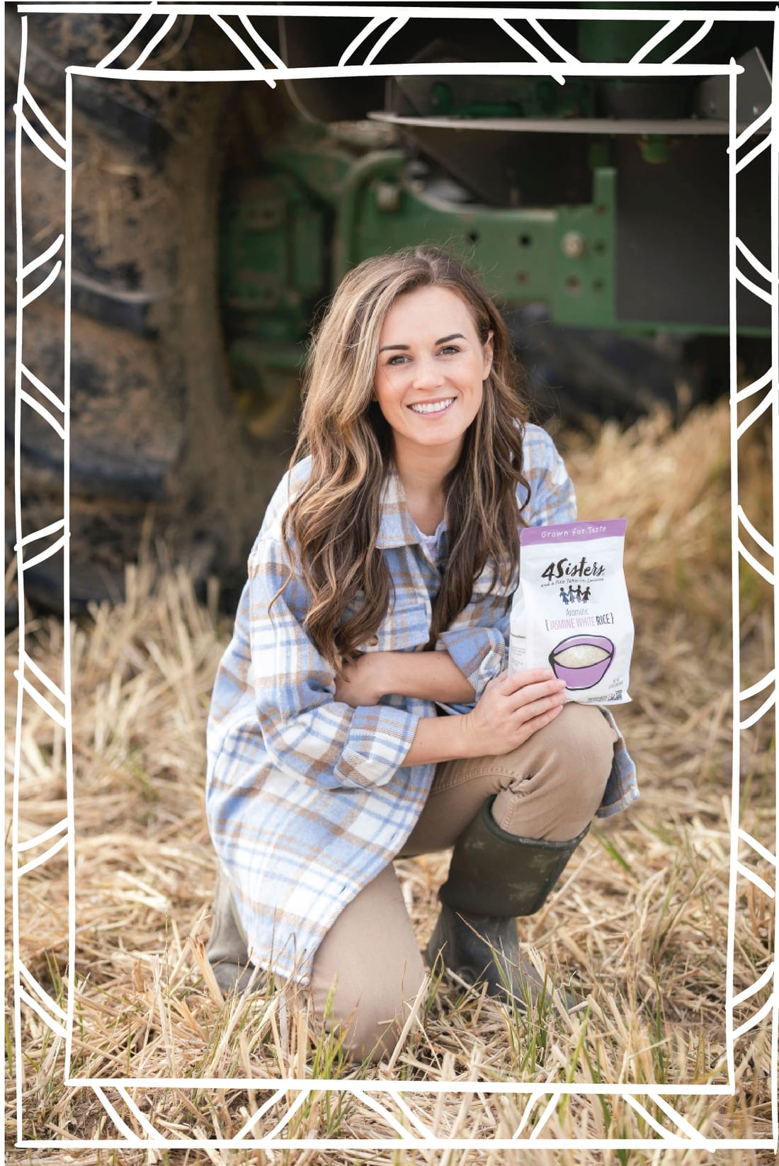 Portrait of Meryl Kennedy on the family rice farm