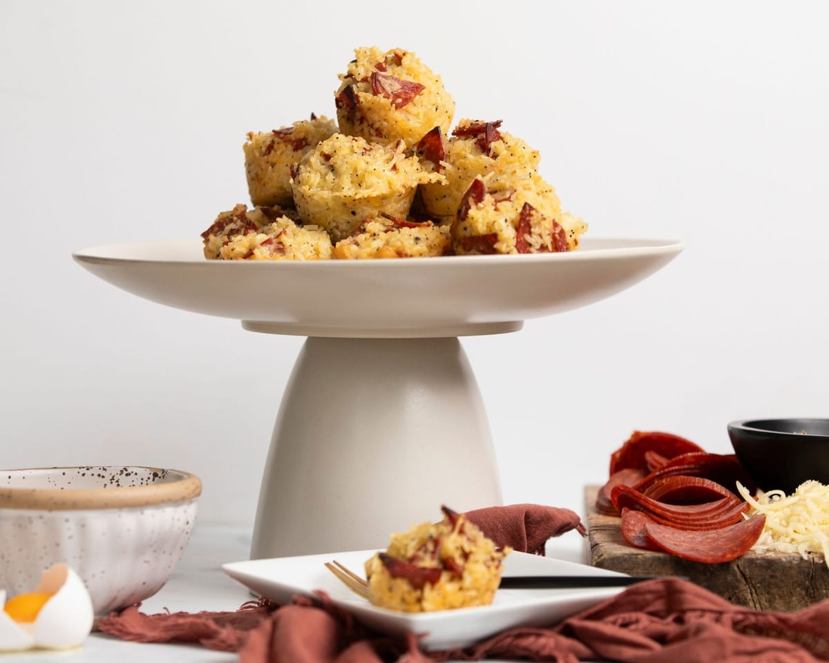 Cheesy Pepperoni Rice Muffins