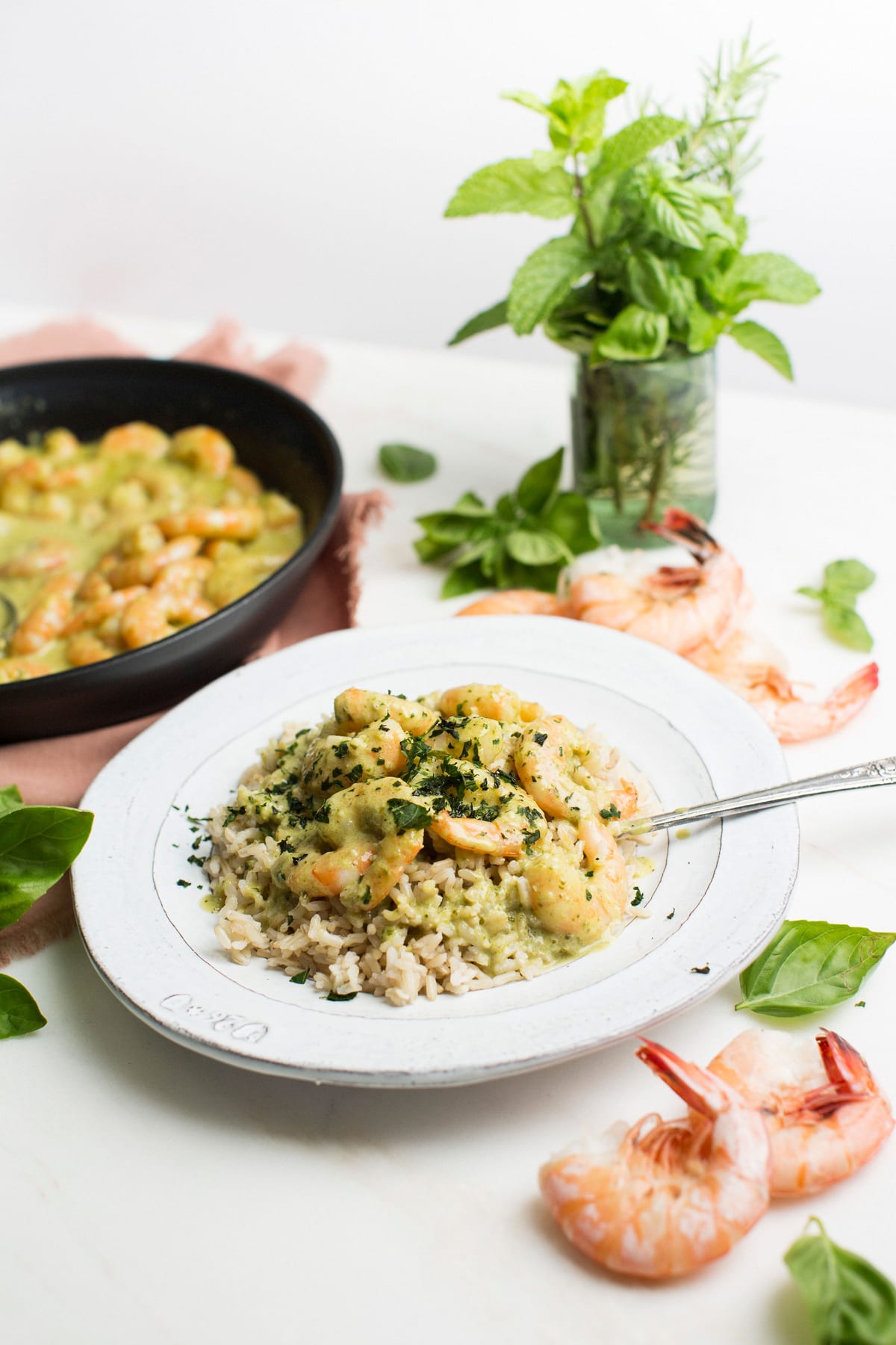 Creamy Basil Pesto Shrimp