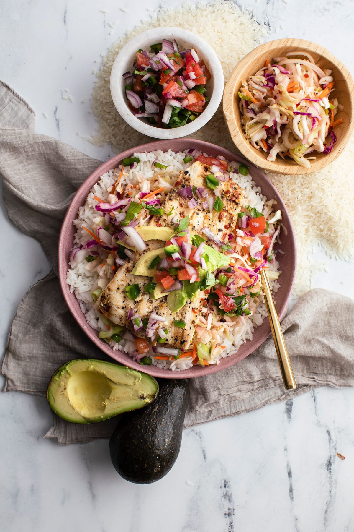 Halibut Taco Bowl