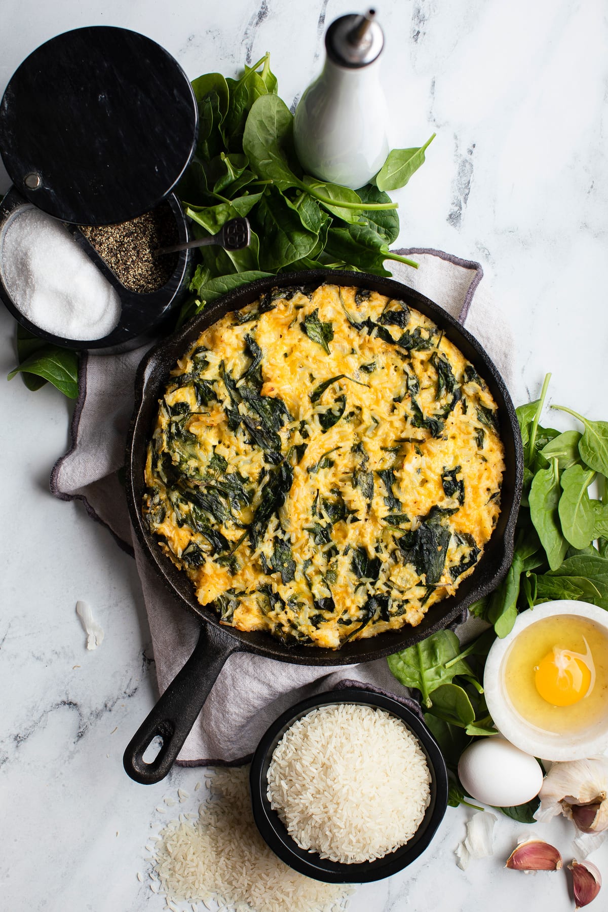 Spinach, Cheddar & Rice Frittata